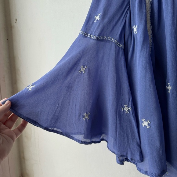 Floreat | Blue Purple Embroidered Adena Peasant Blouse - Picture 5 of 13